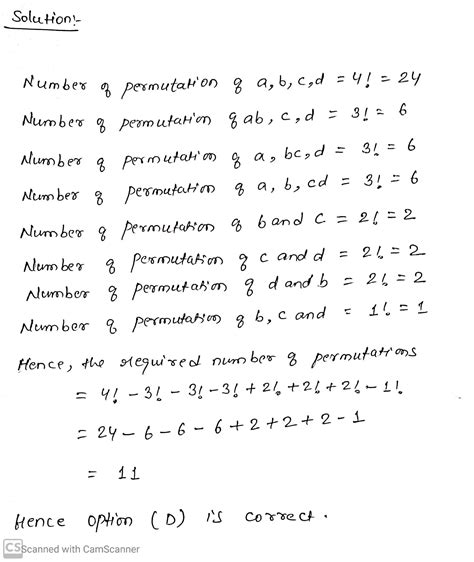 The Number Of Permutation Of Letters A B C D Such That B Does Not