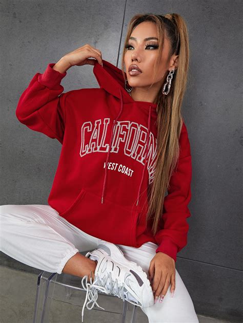 Letter Graphic Drawstring Hoodie