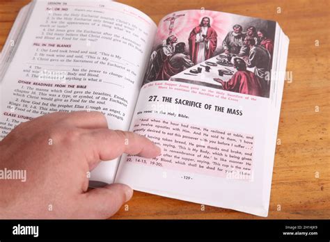 Man Reading The Sacrifice Of The Mass Baltimore Catechism By Father