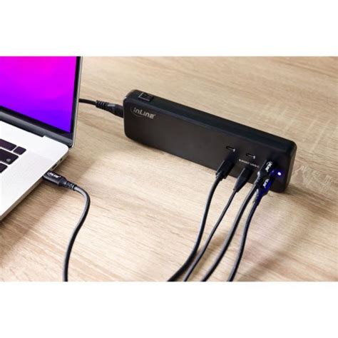 Inline Multiport Power Supply Charger · 6x Usb Type C · Pd 30 · Gan · Black 120 Watt 31516i