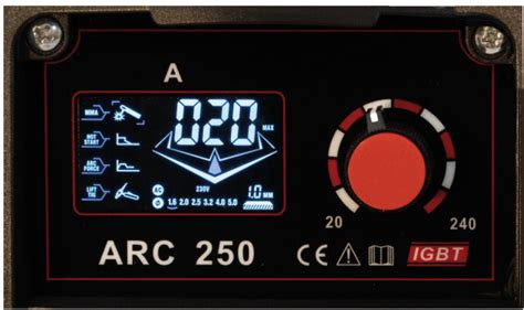 Spawarka Elektrodowa MMA 240A ARC 250 LCD Synergia Weldman