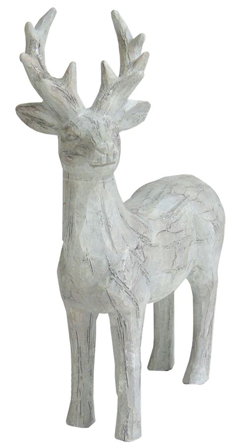 Northlight 10 5 Gray And Silver Faux Wood Grain Standing Deer