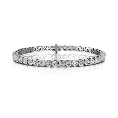 14k White Gold Four Prongs Lab Grown Diamond Tennis Bracelet 8 Ct Tw The Art Of Jewels