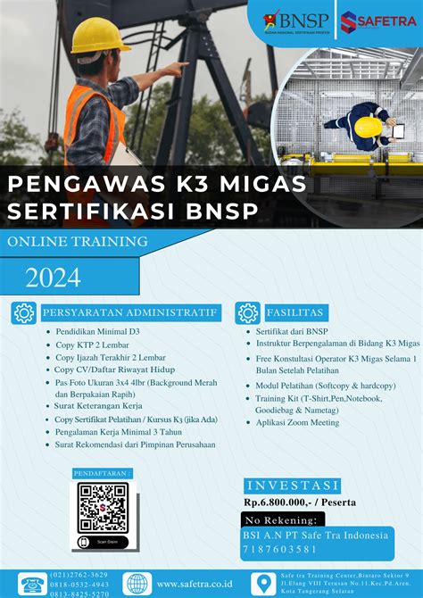 PENGAWAS K3 MIGAS SERTIFIKASI BNSP Safetra