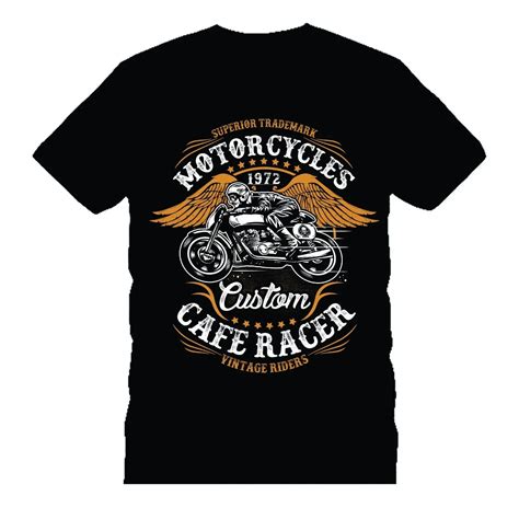 T Shirt Z Nadrukiem Fashion Vintage Classic Cafe Racer Rs