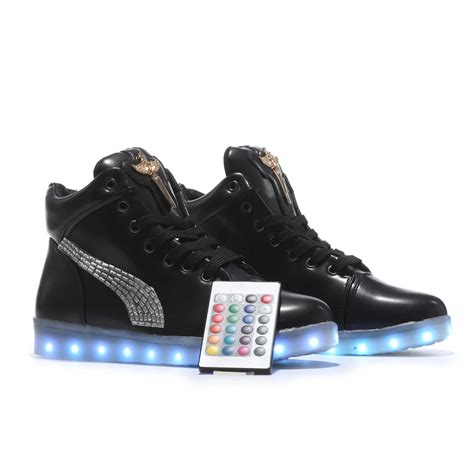 remote control High Top LED Luminous Light Up Shoes women Leisure ...