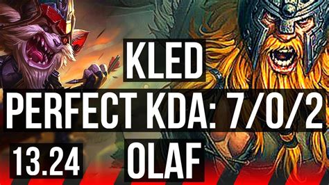 Kled Vs Olaf Top Solo Kills Games Godlike Kr