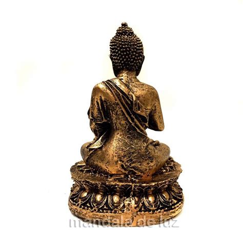 Estátua de Buda Hindu Dourado Resina 15cm