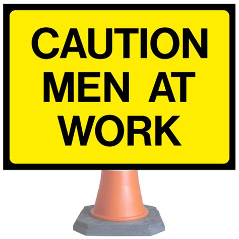 Caution Men at work cone sign – cns27 (cone sold separately) – Safety ...