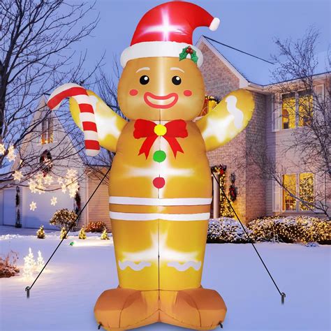 12ft Lighted Christmas Gingerbread Man Inflatable Decor