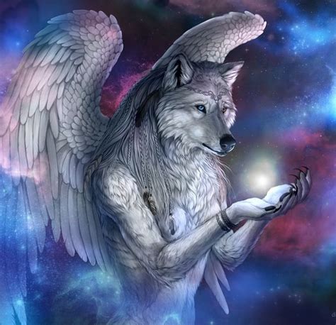 Guardian Angel Fantasy Wolf Fantasy Art Dark Fantasy Fantasy