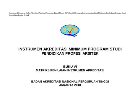 Pdf Instrumen Akreditasi Minimum Program Studi Standar Dan