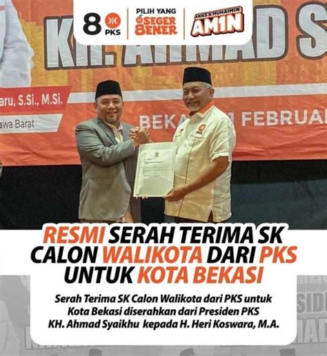 Presiden Pks Serahkan Rekomendasi Calon Wali Kota Bekasi Ke Heri Koswara