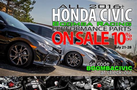 Tenth Gen Civic Parts Sale - Boomba Racing | 2016+ Honda Civic Forum (10th Gen) - Type R Forum ...