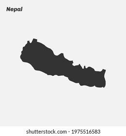 Nepal Map Silhouette Vector Illustration Stock Vector Royalty Free