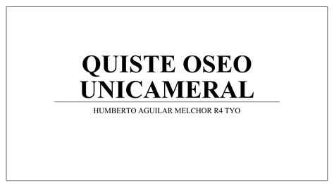 Quiste Oseo Unicameral Pdf