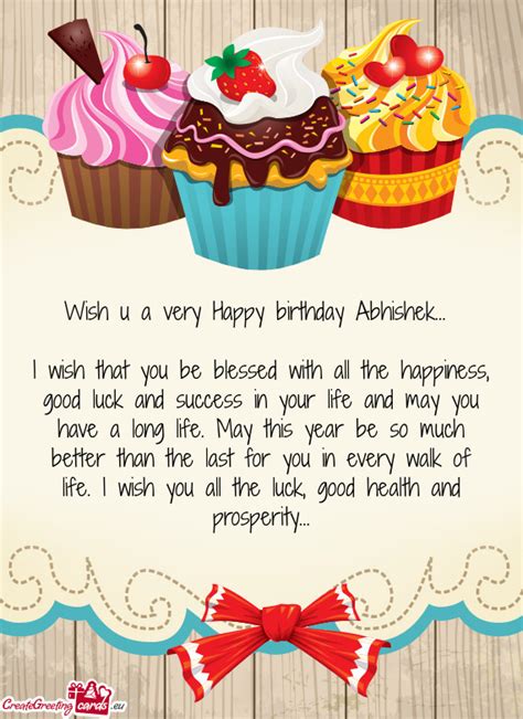 Wish u a very Happy birthday Abhishek - Free cards