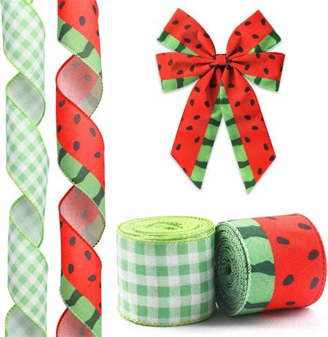 Amazon Hying Rolls Summer Watermelon Ribbons Wired For Wreath