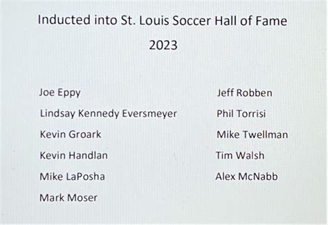 Eversmeyer Lindsay Kennedy St Louis Soccer Hall Of Fame