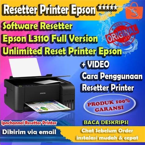 Jual Resetter Epson L Full Version Unlimited Reset Printer Epson