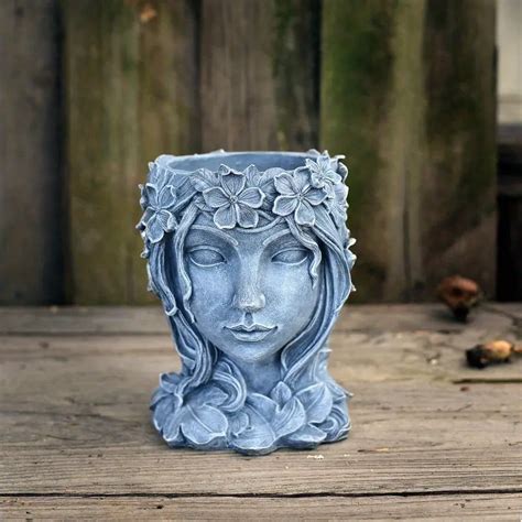 Retro Goddess Statue Succulent Flower Pot head Planter lady - Temu