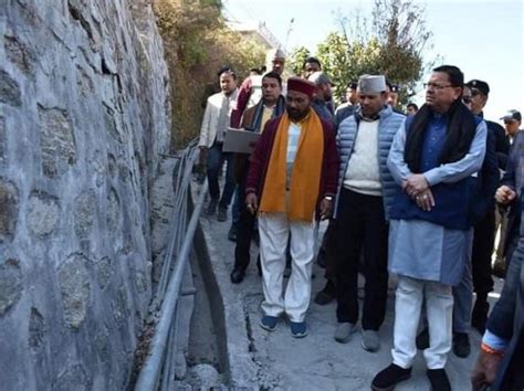 Uttarakhand Cm Pushkar Dhami Visits Joshimath To Assess Situation