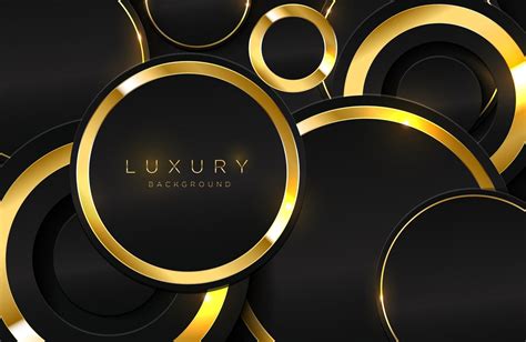 Realistic 3d Background With Shiny Gold Circle Shape Vector Golden