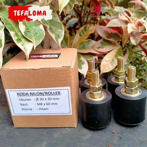 Jual Satu BOX Roda Nilon Roller Pintu Pagar Uk Dia 30 X 30 Mm Isi 4