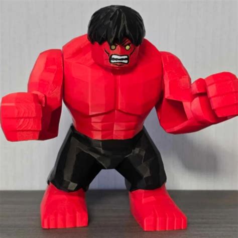 Hulk Vermelho Lego - Mega Hulk Vermelho Estilo Lego Marvel Brinquedo e Presente Articulado ...