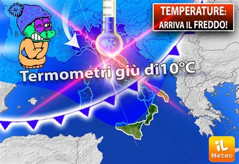 METEO ITALIA TEMPERATURE arriva il FREDDO Crollo in Giù di OLTRE