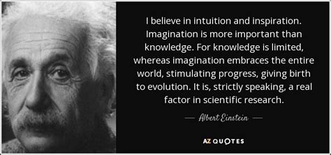 Albert Einstein Quote I Believe In Intuition And Inspiration