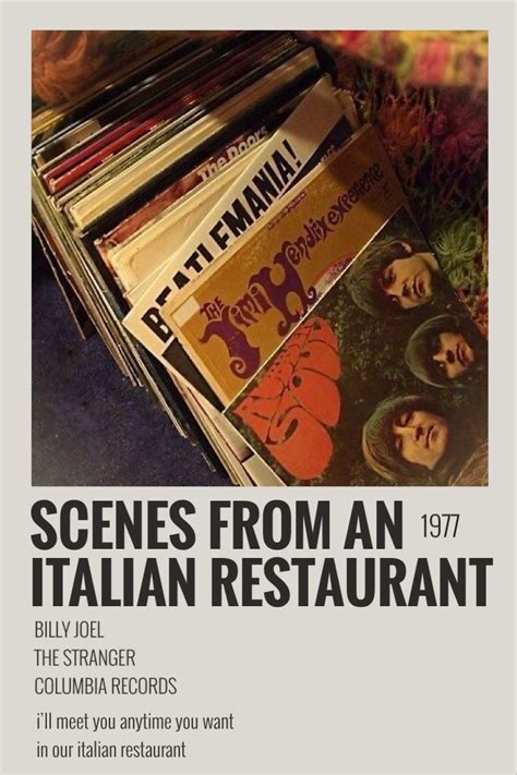 scenes from an italian restaurant - billy joel | Italian restaurant ...