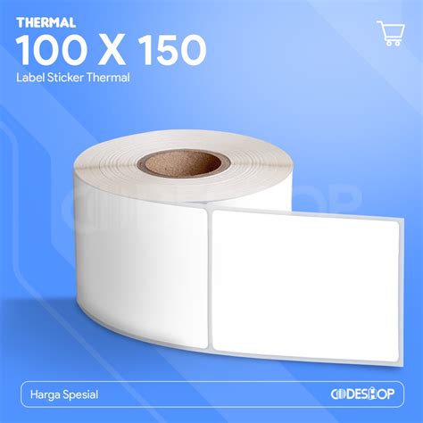 Jual LABEL BARCODE 100 X 150 KERTAS STICKER THERMAL 100x150mm Isi 300