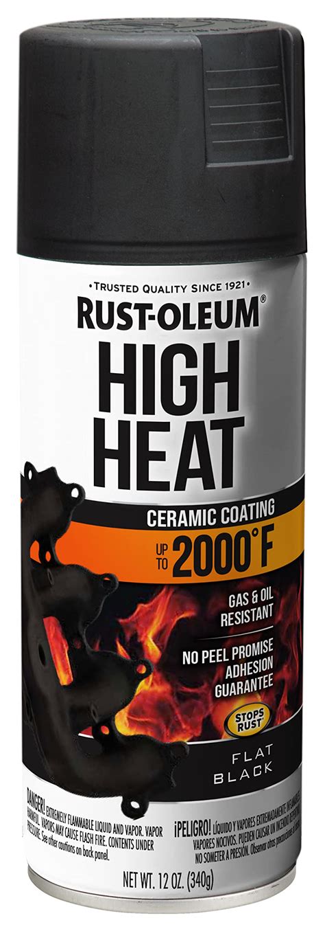 Buy Rust Oleum 248903 12 Ounce 2000 Degree Flat Black Automotive High Heat Spray Paint 12