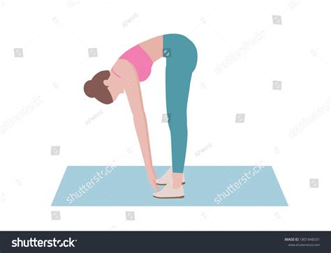 Woman Doing Exercises Step By Step Stock Vector Royalty Free 1801848331