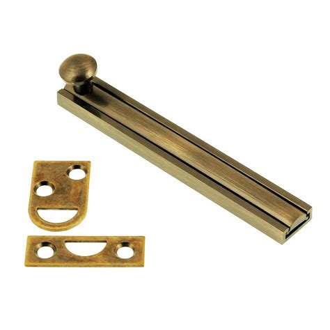 4 In Solid Brass Antique Brass Surface Bolt 11044 005 The Home Depot