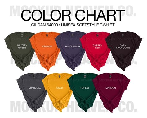 Gildan Color Chart 2022