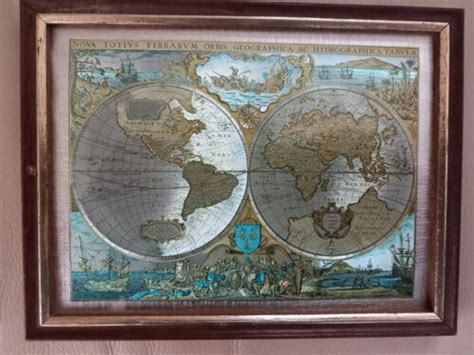 Nova Totivs Terrarvm Orbis Geographica Vintage World Map Foil Dufex FJ