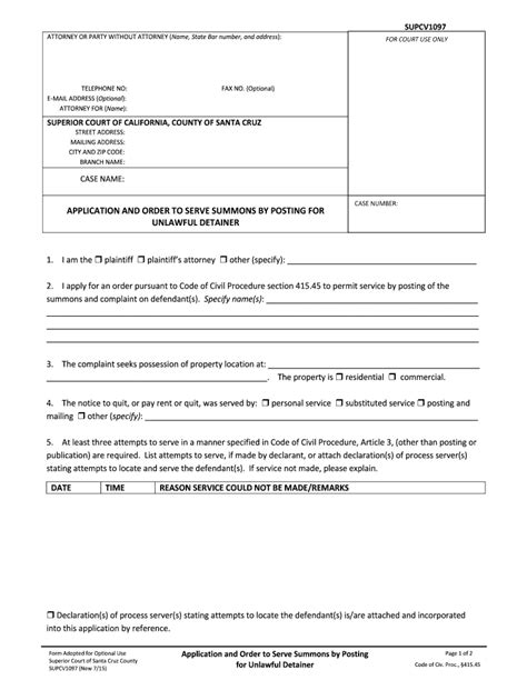 Fillable Online Santacruzcourt Unlawful Detainer Santacruzcourtorg