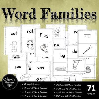 Word Families Flashcards By Mom S Treasure Teachers Pay Teachers