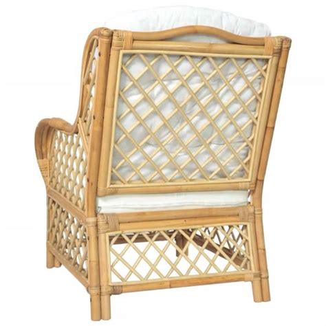 L2380 Canapé avec coussin Rotin naturel et lin Pwshymi Cdiscount Jardin