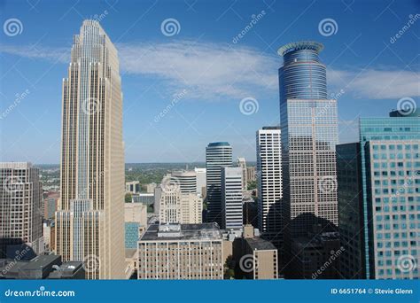 Aerial View Of Minneapolis Skyline Stock Photo Image Of Architecture