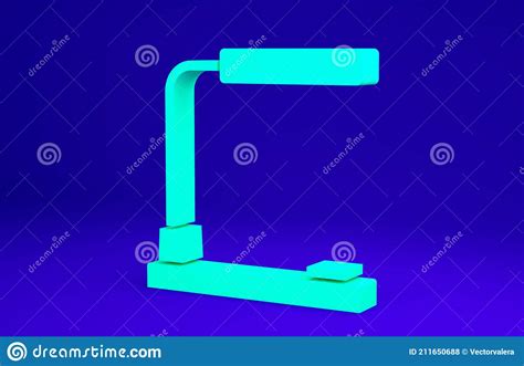 Green Table Lamp Icon Isolated On Blue Background Desk Lamp