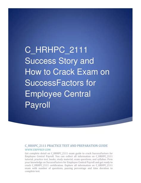 PPT C HRHPC 2111 Success Story And How To Crack Exam On SAP SF EC