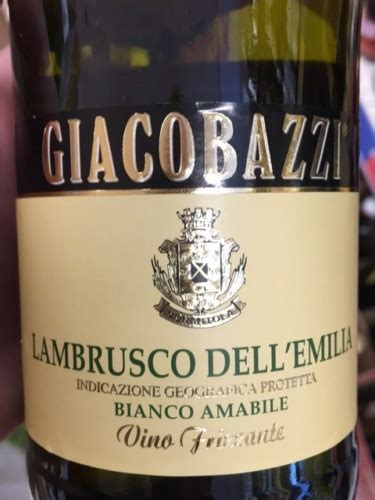 Giacobazzi Lambrusco Dell Emilia Bianco Amabile Frizzante Vivino Canada