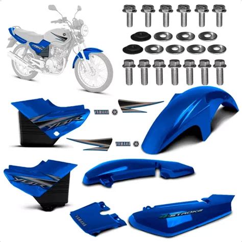 Kit Carenagem Ybr 125 2000 Até 2008 Adesivos Parafusos