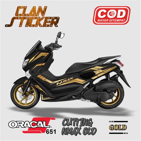 Jual Cutting Sticker Nmax 155 Old Hitam 14 Striping Stiker Variasi Gold