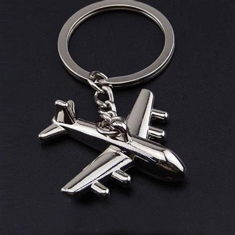 Jual Gantungan Kunci Keychain Model Pesawat Terbang Stainless Steel