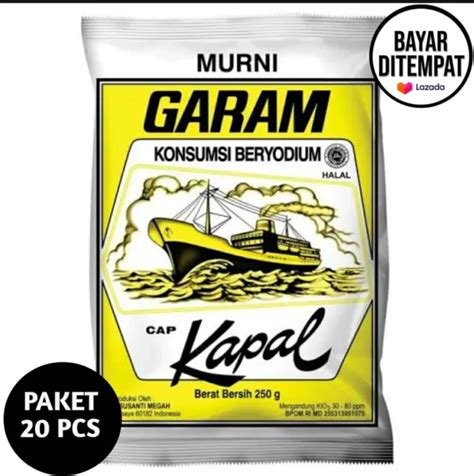 Termurah 20 PCS Garam Berryodium Cap Kapal 250gr Garam Dapur