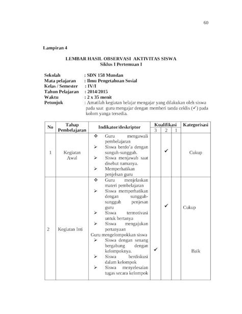 Docx Lembar Observasi Aktivitas Siswa Dokumentips